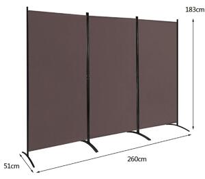 Costway 3 Panel Folding Room Divider-Brown