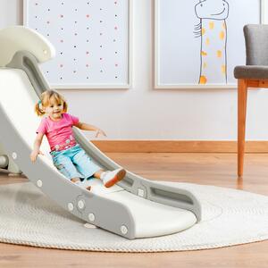 Costway Kid's First Slide, Foldable Baby Climber Set with Basketball Hoop