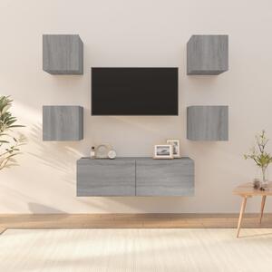 Wall-mounted TV Cabinet Set Grey Sonoma Engineered Wood