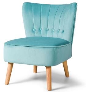 Costway Soft Velvet Accent Chair with Oyster Shaped Back-Green
