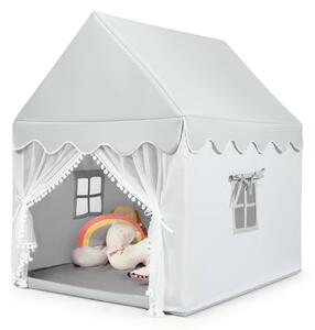 Costway Children's Wooden Frame Playhouse Tent with Mat