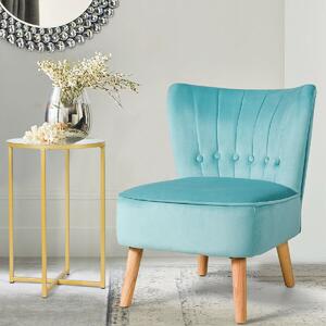 Costway Soft Velvet Accent Chair with Oyster Shaped Back-Green