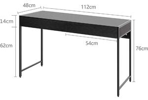 Costway Wooden Computer Desk with 2 Drawers-Black