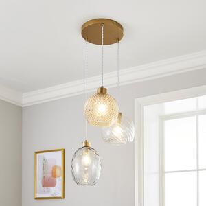Elodie 3 Light Cluster Ceiling Fitting Brown