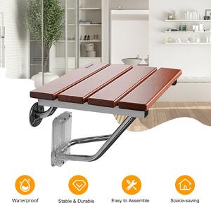 Costway Wall Mounted Foldable Shower Bench Bathroom Stool