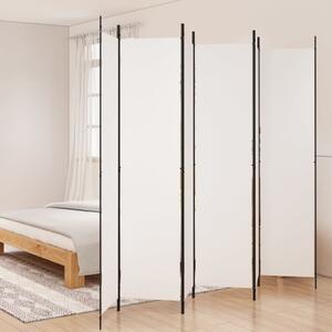 6-Panel Room Divider White 300x220 cm Fabric