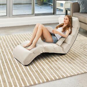 Costway Folding Floor Sofa Chair / Ergonomic Floor Cushion-Beige