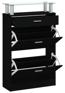 Shoe Cabinet Black 63x24x104 cm Engineered Wood