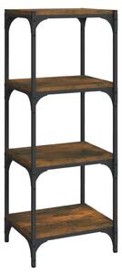 Book Cabinet Smoked Oak 40x33x100 cm Engineered Wood and Steel