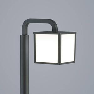 Cubango LED path light with a cubic lampshade