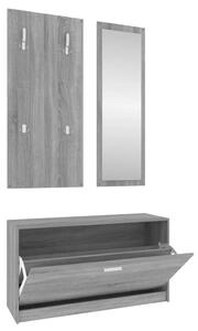3-in-1 Shoe Cabinet Set Grey Sonoma Engineered Wood