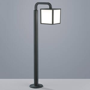 Cubango LED path light with a cubic lampshade