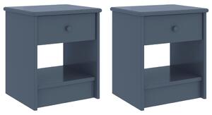 Bedside Cabinets 2 pcs Light Grey 35x30x40 cm Solid Pinewood