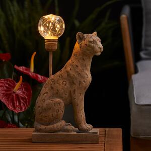 Leopard Natural Outdoor Solar Lamp Brown