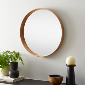 Elements Round Framed Wall Mirror Light Oak