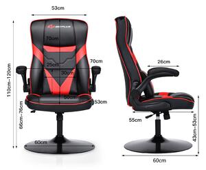 Costway Ergonomic Swivel Gaming Racing Chair Leather-Red