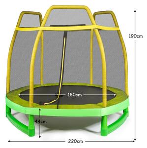 Costway 7FT Kids Trampoline with Safety Net-Yellow