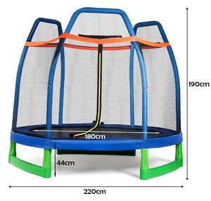 Costway 7FT Kids Trampoline with Safety Net-Blue