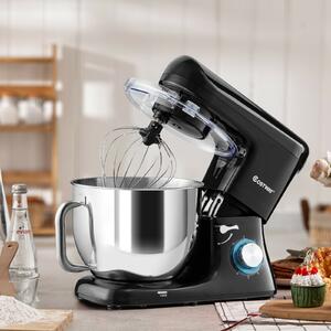 Costway 1400W Electric Stand Mixer 6 Adjustable Speed Kitchen Beater-Black