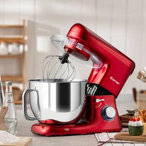 Costway 1400W Electric Stand Mixer 6 Adjustable Speed Kitchen Beater-Red