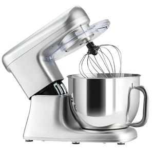 Costway 1400W Electric Stand Mixer 6 Adjustable Speed Kitchen Beater-Silver