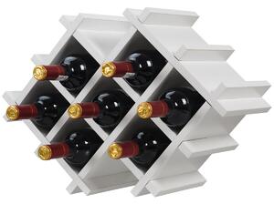 Costway Floating Wall Mounted Wine Rack with Four Separate Shelves, 2 with Glass Storage-White