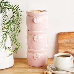 Hang Tag Set of 3 Stacking Canisters Blush Blush