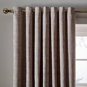 Opulent Chenille Natural Eyelet Curtains Beige