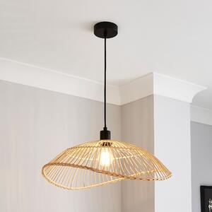Elements Jaula Rattan 1 Light Ceiling Fitting Brown