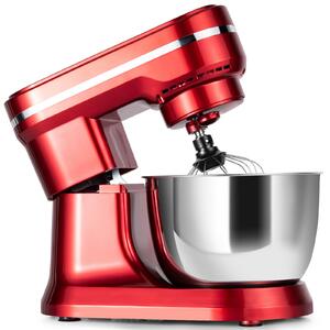 Costway Electric Stand Food Mixer with 4.5L Stainless Steel Bowl-Red