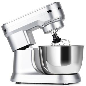 Costway Electric Stand Food Mixer with 4.5L Stainless Steel Bowl-Silver