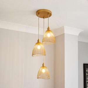 Elements Jaula Gold 3 Light Cluster Ceiling Fitting Gold