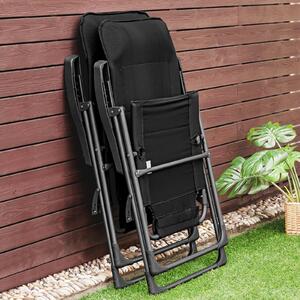 Costway 2 PCS Folding Garden Chair Ergonomic Adjustable Mesh Back
