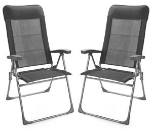 Costway 2 PCS Folding Garden Chair Ergonomic Adjustable Mesh Back