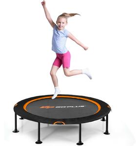 Costway 47'' Mini Trampoline Foldable Fitness Durable Bungee Cords-Orange