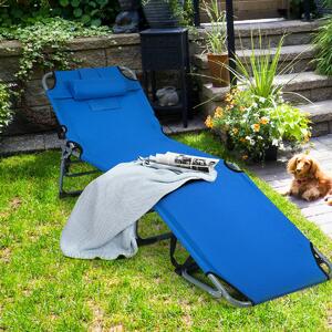 Costway Camp bed / Sun Lounger-Blue