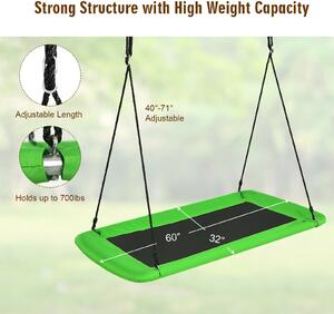 Costway Large Adjustable Height Rectangular Swing Seat-Green