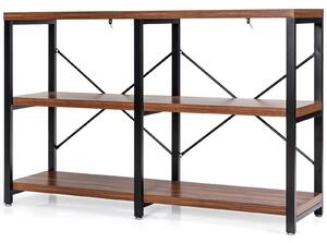 Costway Rustic 3-Tier Console Table with "X" Shaped Back Braces