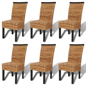 Dining Chairs 6 pcs Abaca and Solid Mango Wood