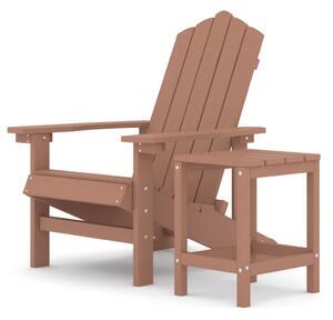 Garden Adirondack Chair with Table HDPE Brown