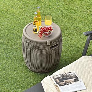 Costway 45L Cool Box Stool / Ice Box with Lid-Coffee