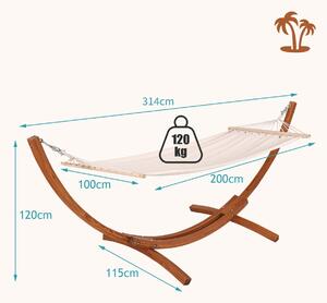 Costway Wooden Larch Hammock Stand with Cotton Hammock for Outdoor