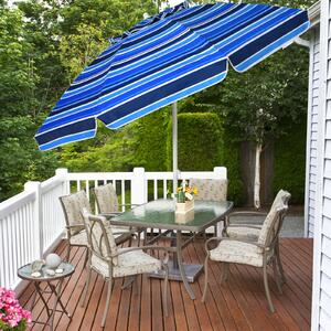 Costway 2.2M Beach UPF50+ Sunshade Shelter with Cup Holder-Navy