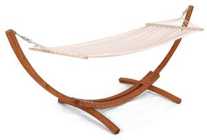 Costway Wooden Larch Hammock Stand with Cotton Hammock for Outdoor