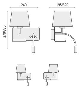 Hold wall light left, reading arm and USB port
