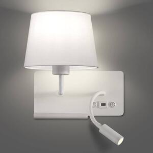 Hold wall light left, reading arm and USB port