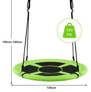 Costway 100cm Children Flying Saucer Tree with Adjustable Rope-Green