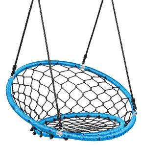 Costway Web Net Hanging Swing Chair Tree Set-Blue