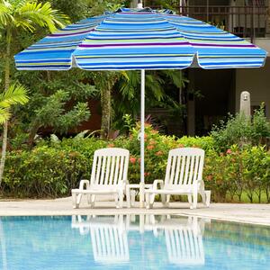 Costway 2.2M Beach UPF50+ Sunshade Shelter with Cup Holder-Blue