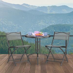 Costway Patio Bistro Set Folding Table and 2 Chairs